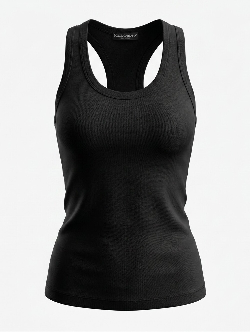 Dolce & Gabbana Black Racerback Tank Top Made in Italy Women's IT 48 / US LDesc